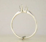 Solid Sterling Silver or 14kt Gold 6X3, 8x4, or 10X5 Marquise Pre-Notched Blank Ring Size 6.5 shank setting 163-268/143-268