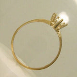 Solid 14kt White or Yellow Gold 4, 5, 6, & 7mm Round Pre-Notched Blank Ring Size 5, 6, 7 or 8 shank setting 143-264