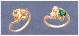 Solid Sterling Silver or 14kt Gold 3 Stone Round Triple Swirl Dinner Pre-Notched Blank Ring Size 6-8 setting 163-273/143-273
