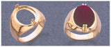 Solid Sterling Silver or 14kt Gold 10x8-20X15 Oval blank Cab (Cabochon) Men's Ring shank setting Size 10, 163-032/143-032