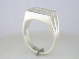 Sterling Silver or 10kt Gold Gents 3 Stone Pre-Notched Blank Nugget Mens Ring Size 9, 10, 11, setting 163-297/143-297