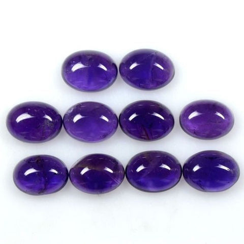 Wholesale, Natural Amethyst Cab (Cabochon) 6x4-10x8mm Oval, Top Quality Calibrated