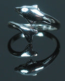 Sterling Silver Dolphin Ring shank setting Adjustable Ring Size 263-308
