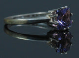 Solid Sterling Silver or Solid 14kt White or Yellow Gold 1.5ct Natural Amethyst 7mm Princess Cut Ring Size 7 Solitare VVS Eye Clean