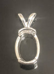 Solid Sterling Silver or 14kt Gold 7x5-10x8mm Oval Plate Style Pendant Setting, New, Made in USA 161-505/141-505