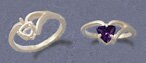Solid Sterling Silver or 14kt Gold 6mm Trillion Cut Half Vee Pre-Notched Blank Ring Size 7 shank setting 163-432/143-432