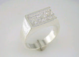 Sterling Silver or 10kt Gold Gents 3 Stone Pre-Notched Blank Nugget Mens Ring Size 9, 10, 11, setting 163-297/143-297