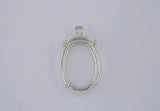 Solid Sterling Silver or 14k Gold 7x5-30x22mm Oval Shape Cast Wire Dangle Pendant Setting, Made in USA 166-050/146-050