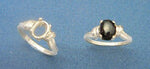 Solid Sterling Silver or 14kt Gold 6x4-10x8 Oval Cab (Cabochon) Deco blank Pre-Notched Ring setting Size  7 163-557/143-557