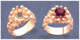 Sterling Silver or 10kt Gold 8 mm Rd Heavy Nugget Pre-Notched Blank Mens Ring Size 9,-11, setting 163-303/143-303