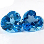Wholesale, Natural African Swiss Blue Topaz, 6, 7, 8, 9, 10, and 11mm Heart Cut, VVS Eye Clean, Loose Stone