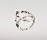 Sterling Silver or 14kt Gold Freeform Ring Shank Size 7 setting DYI Jewelry,  Fashion Ring 168-050/148-050