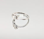 Sterling Silver or 14kt Gold Freeform Heart Ring Shank Size 7 setting DYI Jewelry,  Fashion Ring 168-019/148-019