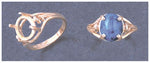Solid Sterling Silver or 14kt Gold 8x6-12x10 Oval blank Cab (Cabochon) Tri-Swirl Ring setting Size 7, 163-533/143-533