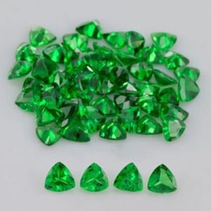 Wholesale, Natural Genuine African Tsavorite Green Garnet, 3mm or 4mm Trillion Faceted, VS loose stone, January Birthstone