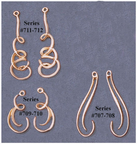 Solid Sterling Silver or 14k Gold Fashion Wire Swirl Dangle Earring, DYI Earrings, 166-707-712/146-707-712