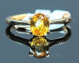 Solid 14kt Yellow, White, or Rose Gold Natural Yellow Sapphire, 7x5-9x7mm Oval, VS Clarity, Ring Size 5-8, 143-498, Fine Jewelry