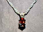 Solid Sterling Silver or 14kt White, Yellow, or Rose Gold Natural Blood Red Garnet Pendant with Chain, 7x5-9x7 Oval Cut, Custom Made