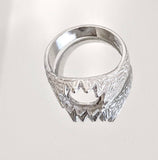 Solid Sterling Silver or 14kt Gold 10x8-18x13 Oval blank Cab (Cabochon) Men's Ring shank setting Size 9-11, 163-034/143-034