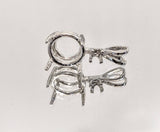 Solid Sterling Silver or 14kt White or Yellow Gold 4mm-9mm Round Wire Pendant Setting with Accent, New, Made in USA 161-011/141-011