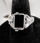 Solid Sterling Silver or 14kt Gold  10x8-20x15 Emerald Cut Pre-Notched Regalle Blank Ring Size 7 setting 163-480/143-480