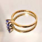 Solid 14kt Yellow, White, or Rose Gold Natural Blue Tanzanite 4mm, 5mm, 6mm Round, VS Clarity, Ring Size 5-8, 143-271, Fine Jewelry