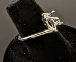 Solid Sterling Silver or 14kt Gold 12x6 Marquise Cut Pre-Notched Blank Ring Size 7 shank setting 163-500