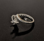 Solid Sterling Silver or 14kt Gold 12x6 Marquise Cut Pre-Notched Blank Ring Size 7 shank setting 163-500