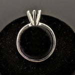 Solid Sterling Silver or 14kt Gold 4-6.5mm Round Pre-Notched 6 Prong Blank Ring Size 5-8 shank setting 163-281/143-281