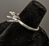 Solid Sterling Silver or 14kt Gold 4-6.5mm Round Pre-Notched 6 Prong Blank Ring Size 5-8 shank setting 163-281/143-281