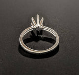 Solid Sterling Silver or 14kt Gold 4-6.5mm Round Pre-Notched 6 Prong Blank Ring Size 5-8 shank setting 163-281/143-281