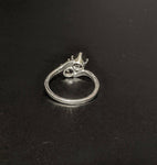 Solid Sterling Silver or 14kt Gold 4-6mm Round Two Stone Pre-Notched Blank Ring Size 6-8 shank setting 163-283/143-283