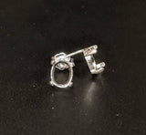 Solid Sterling Silver or 14kt Gold 1 Set (2 pieces) 5x3-12x10 Oval Cab (Cabochon) Earrings Setting, 162-650/142-650