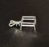 Solid Sterling Silver or 14kt White or Yellow Gold 6x4-22x16 Emerald Cut Pendant Setting with Accents, New, Made in USA 161-021/141-021