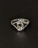 Solid Sterling Silver or 14kt Gold 4-6mm Round Textured Semi-Swirl Pre-Notched Blank Ring Size 6-8 setting 163-260/143-260