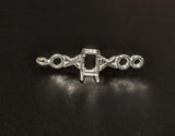 Solid Sterling Silver or 14kt Gold Xs and Os Bracelet Link For 7x5-10x8 Emerald Cut, DIY Bracelet, Custom made, DIY Jewelry, 167-825/147-825