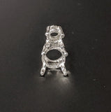 Solid Sterling Silver or 14kt Gold 2 Stone 5mm and 8mm Round Slide Pendant Setting, New, Made in USA 161-758/141-758