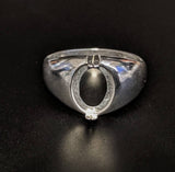 Solid Sterling Silver or 14kt Gold 10x8-20X15 Oval blank Cab (Cabochon) Men's Ring shank setting Size 10, 163-032/143-032