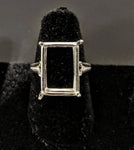 Solid Sterling Silver or 14kt Gold 10x8-20x15 Emerald Cut Pre-Notched Cathedral Blank Ring Size 7 setting 163-479/143-479