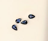 Sale! Lot of 4, Natural Genuine Deep Blue Sapphire, 4x3mm Pear, 0.975 tcw, VS, September Birthstone