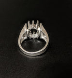 Sterling Silver or 10kt Gold 12x10 Oval Cut Pre-Notched Blank Mens Ring Size 10 shank setting 163-305/143-305