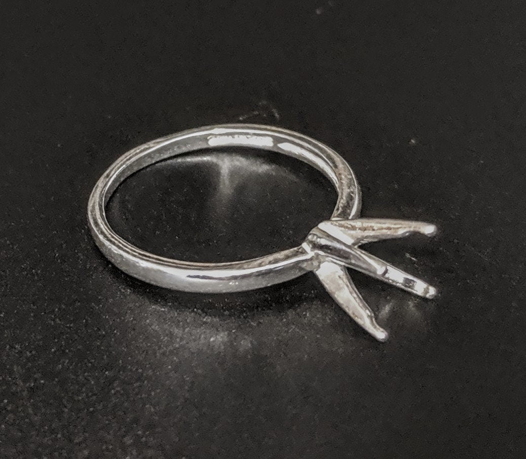 Sterling Silver 3-8mm Round Prong Deep Vee Pre-Notched Blank