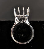 Solid Sterling Silver or 14kt Gold 16x12-20x15 Deep Emerald Cut Pre-Notched Blank Ring Size 8 shank setting 163-860/143-860
