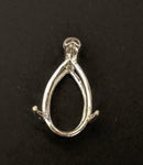 Solid Sterling Silver or 14k Gold 6x4-15x10mm Pear Shape Vee Wire Dangle Pendant or Earrings Setting, 166-065/146-065