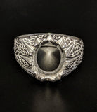 Solid Sterling Silver or 14kt Gold 10x8-18x13 Oval blank Cab (Cabochon) Men's Ring shank setting Size 9-11, 163-034/143-034