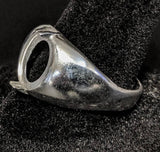 Solid Sterling Silver or 14kt Gold 10x8-20X15 Oval blank Cab (Cabochon) Men's Ring shank setting Size 10, 163-032/143-032