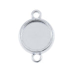 Sterling Silver 8-12mm Round Double-Sided Link Dangle Mounting, Cab (Cabochon), Earrings, Pendant, Closed Rings, Custom