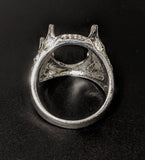 Solid Sterling Silver or 14kt Gold 12x8-20x15 Oval blank Cab (Cabochon) Men's Ring shank setting Size 9-11, 163-035/143-035