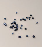 1tcw of Super Fine Natural Genuine medium-dark Blue Sapphire, 1.5mm square, VVS, September Birthstone, inlay