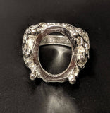 Solid Sterling Silver or 14kt Gold 12x8-20x15 Oval blank Cab (Cabochon) Men's Ring shank setting Size 9-11, 163-035/143-035